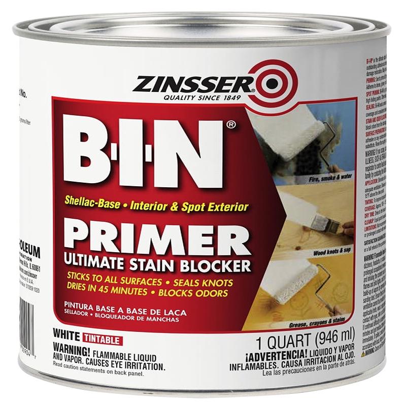 Zinsser 00904 Primer, Oil, Water Base, White, 1 qt