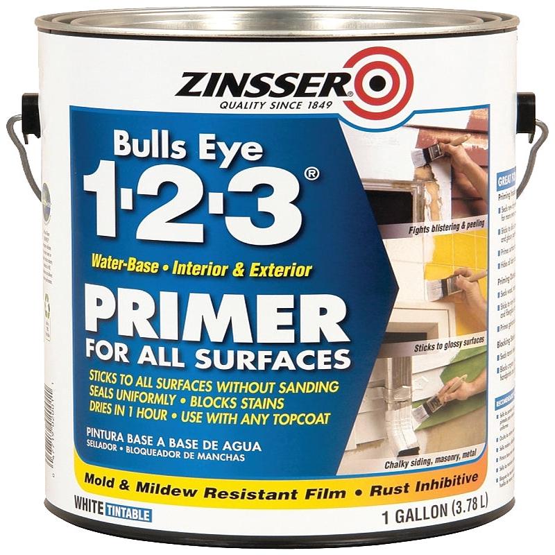 Zinsser 02001 Primer, 450 sq-ft/gal Coverage Area, White, 1 gal