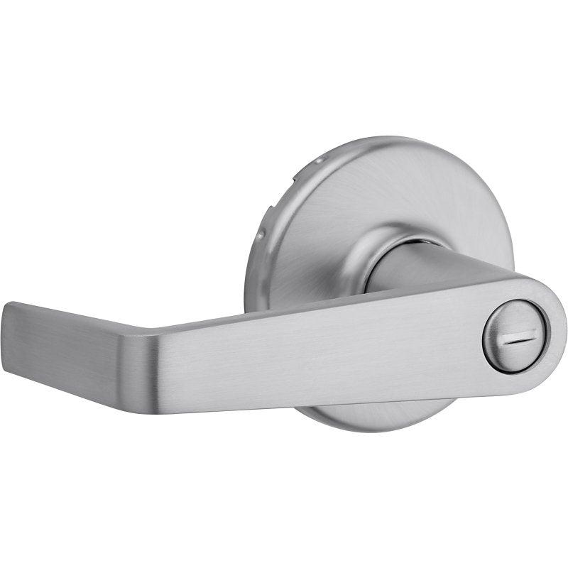 Kwikset 733KNL 26D RCAL UL Passage Door Lock, Pushbutton Lever Handle, Metal, Satin Chrome, 2-3/8, 2-3/4 in Backset