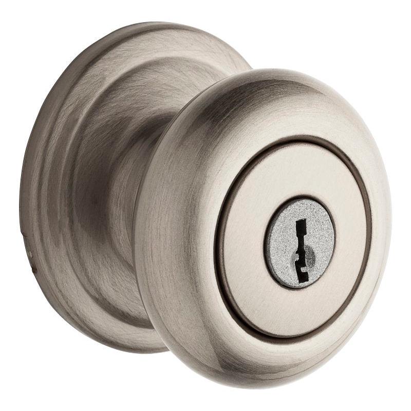 Kwikset Signature Series 740H 15 6AL RCS Entry Knob, Hancock, Mushroom, Satin Nickel, Zinc, KW1 Keyway, Residential