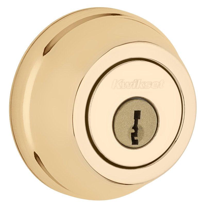 Kwikset Signature Series 780 3 6AL STRKP K3 Deadbolt, 2 Grade, Keyed Key, Zinc, Polished Brass, KW1 Keyway