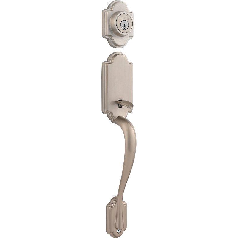 Kwikset Signature Series 800AN LIP 15 SMT 6AL Exterior Handleset, Arlington Design, Satin Nickel, 1 Grade, Zinc