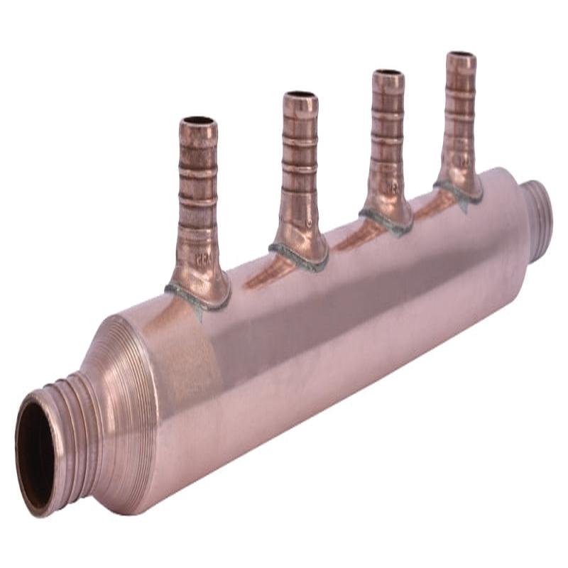 SharkBite 22786 Crimp Multi-Port Tee, 3/4 in Inlet, 4-Outlet, 1/2 in Outlet, Copper, 160 psi Pressure