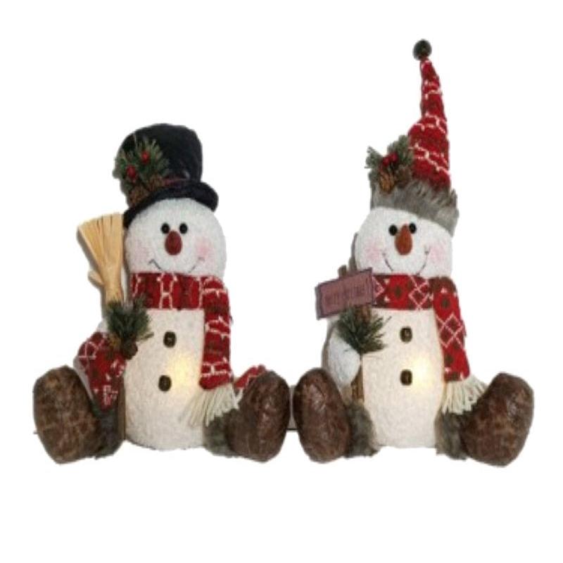 48905 SITTING SNOWMAN LED 13IN