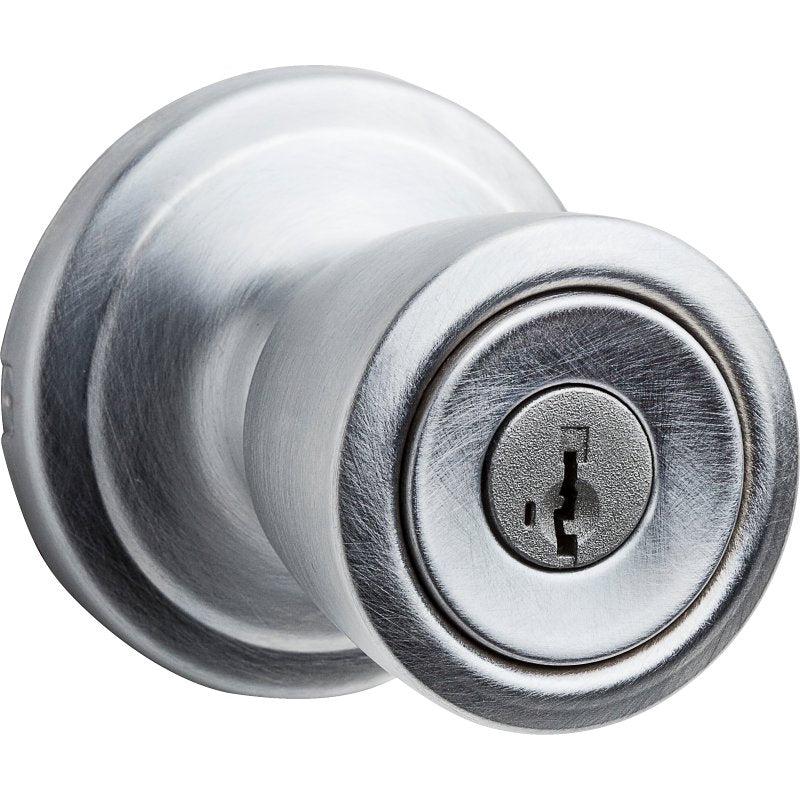 Kwikset Signature Series 750A 26D SMT Vestibule Door Knob, Reversible Hand, 2-11/16 in Projection, Satin Chrome, 2 Grade
