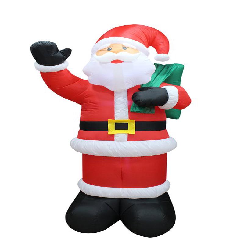 Santas Forest 90951 Inflatable Waving Santa, 8 ft, Polyester, Red, Internal Light/Music: Internal Light