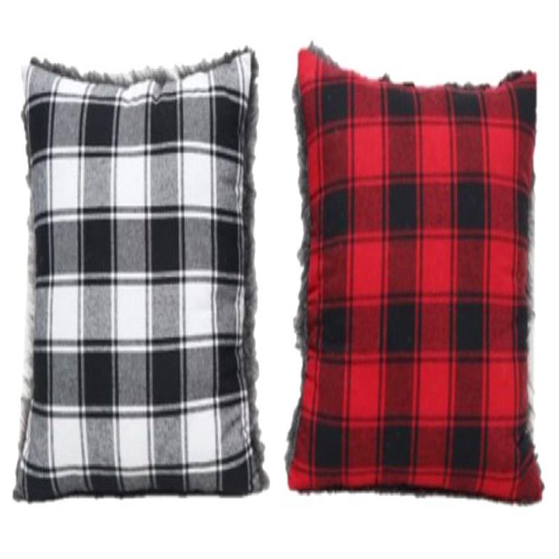 49923 PLAID PLUSH PILLOW 16IN