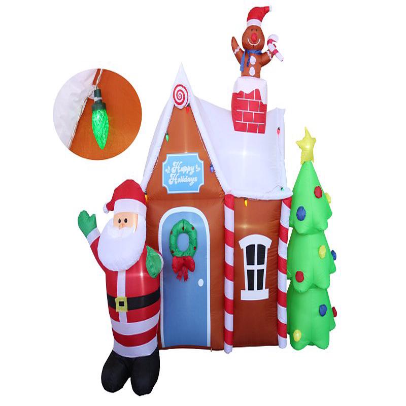 J Hofert Co 5605 Inflatable Gingerbread House, 7 ft