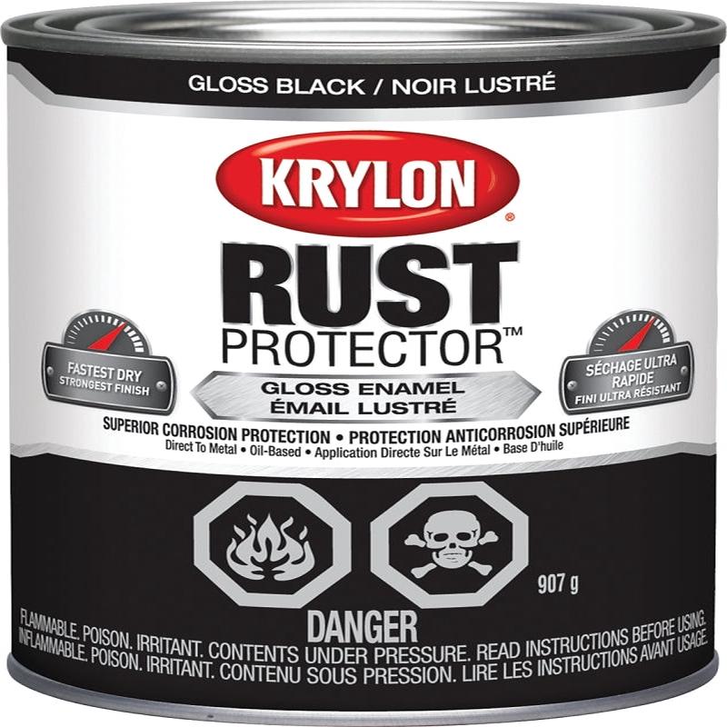 Krylon Rust Protector 469201 Rust Preventative Spray Paint, Gloss, Black, 32 oz