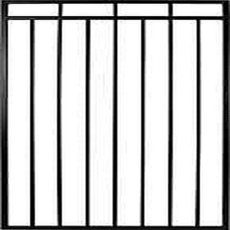 Nuvo Iron Benitoite Series IBG03368 Flat Top Gate, 33 in W Gate, 68 in H Gate, Steel Frame, Black