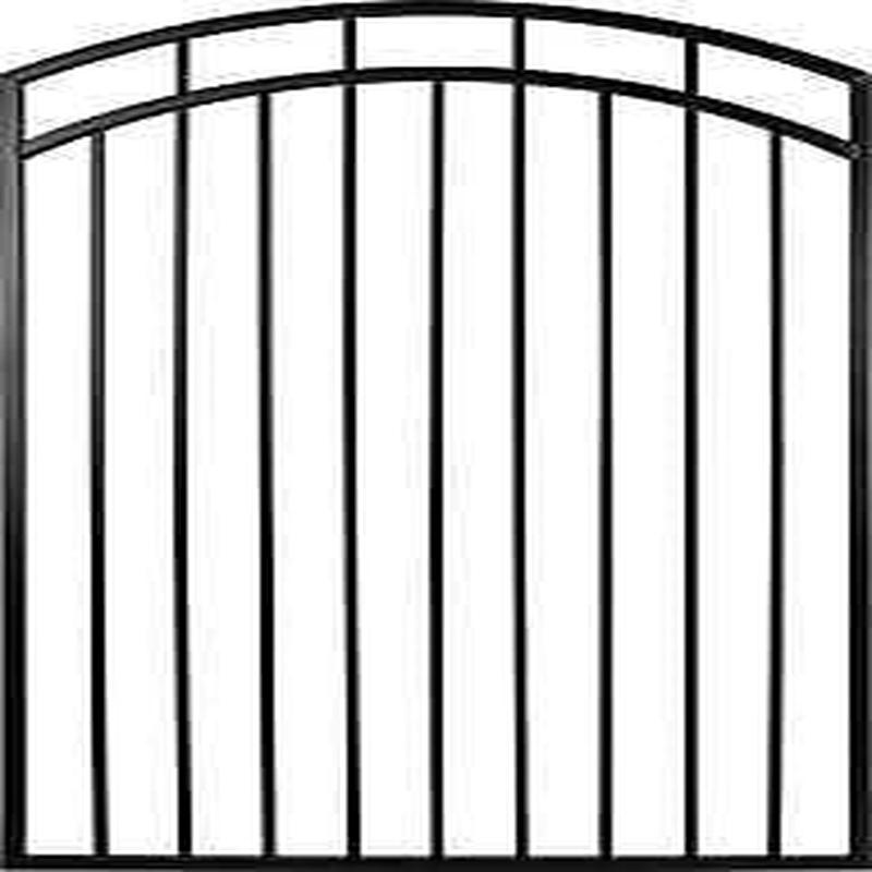 Nuvo Iron Benitoite Series IBGA04568 Arched Top Gate, 45 in W Gate, 68 in H Gate, Steel Frame, Black