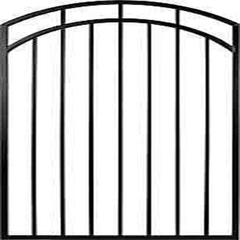 Nuvo Iron Benitoite Series IBGA3368 Arched Top Gate, 33 in W Gate, 68 in H Gate, Steel Frame, Black