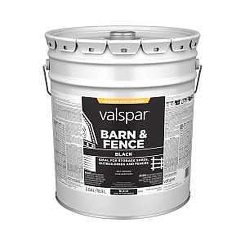 Valspar 009.0000703.008 Exterior Paint, Oil, Gloss, Black, 5 gal, 400 sq-ft/gal Coverage Area
