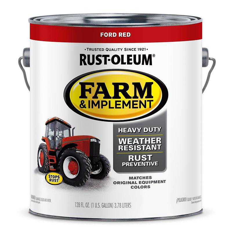 Specialty 280177 Farm Equipment Paint, Oil Base, Gloss Sheen, Ford Red, 1 gal, 520 sq-ft/gal Coverage Area