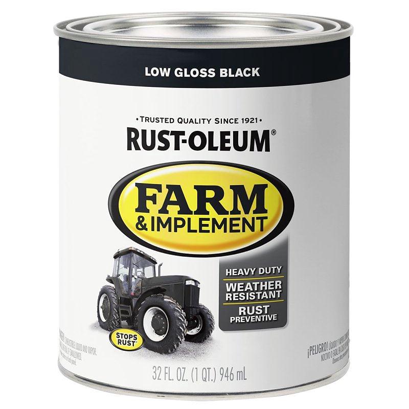 Specialty 280107 Farm Equipment Paint, Oil Base, Gloss Sheen, Low Gloss Black, 1 qt, 130 sq-ft/qt Coverage Area