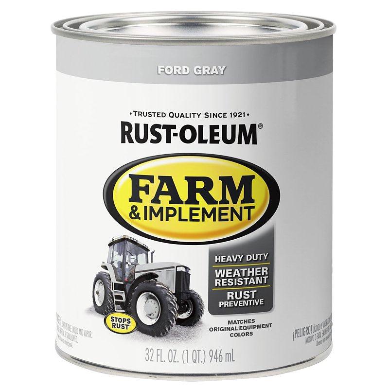 Specialty 280154 Farm Equipment Paint, Oil Base, Gloss Sheen, Ford Gray, 1 qt, 130 sq-ft/qt Coverage Area