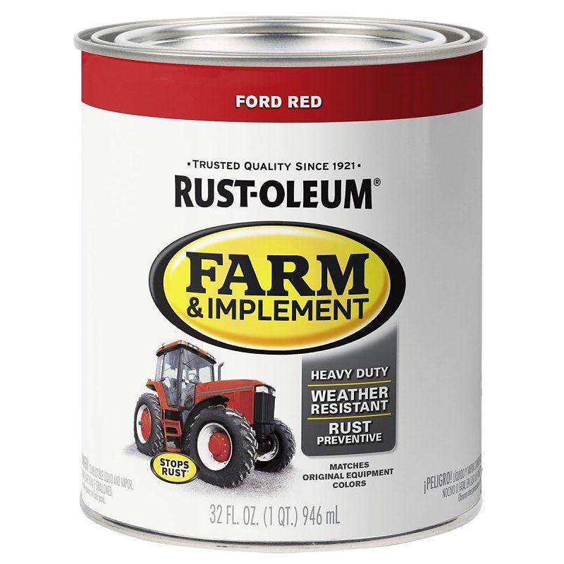 Specialty 280155 Farm Equipment Paint, Oil Base, Gloss Sheen, Ford Red, 1 qt, 130 sq-ft/qt Coverage Area