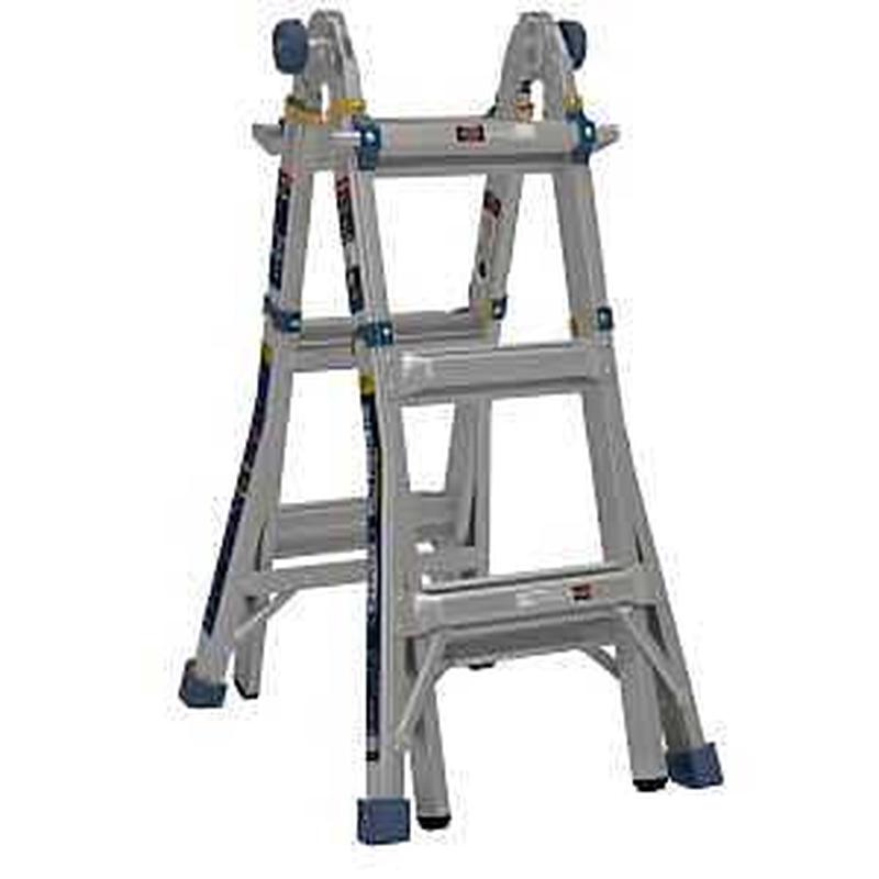 Werner MT-14IAA Multi-Position Ladder, 14 ft Max Reach H, 12-Step, 375 lb, Type IAA Duty Rating, 1.1 in D Step