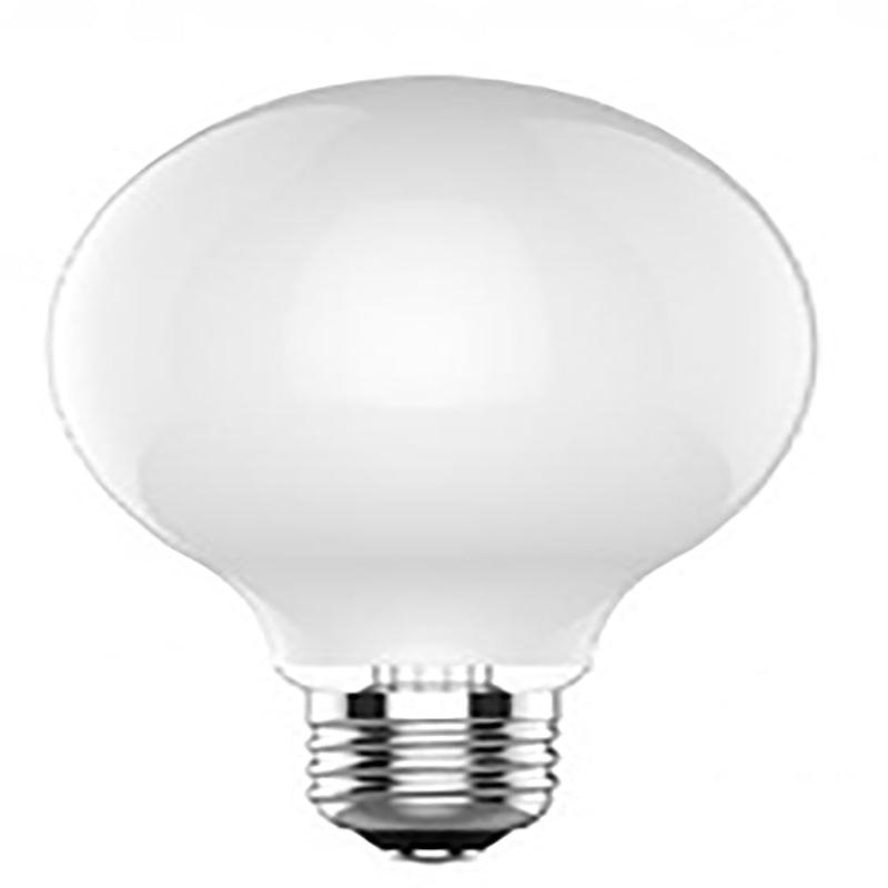 GE 25016 LED Bulb, Globe, 500 Lumens, 5.5 W, G25 Lamp, 60 W Equivalent, E26 Lamp Base, Dimmable, Soft White
