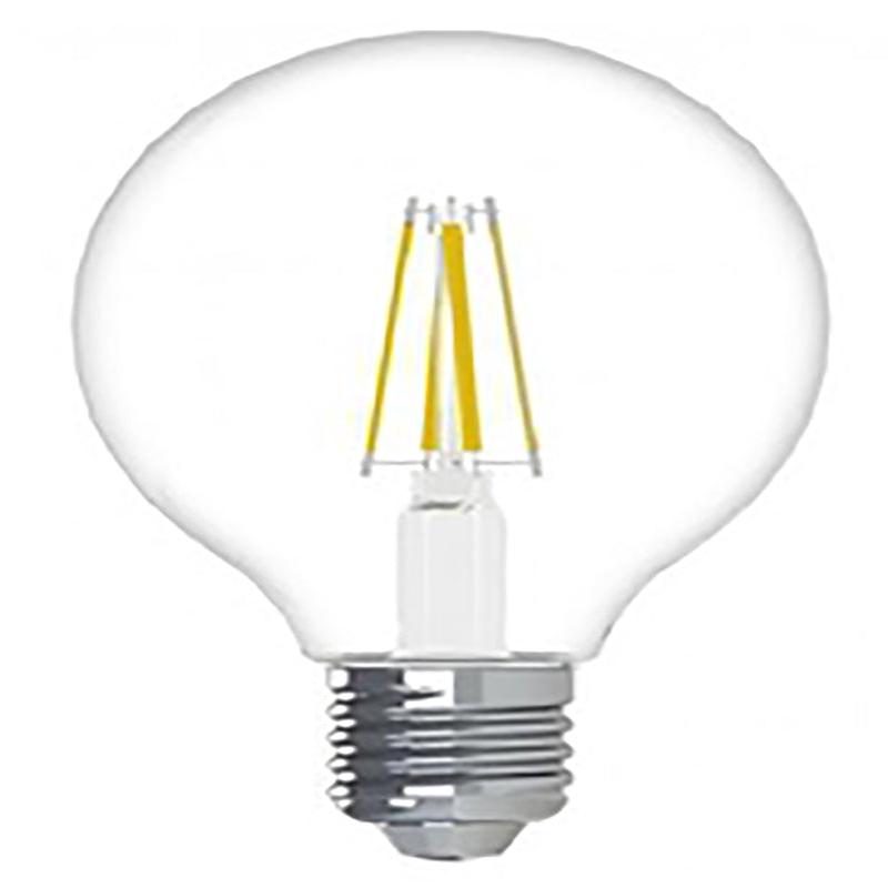 GE Industrial Solutions 23049 LED Bulb, Globe, G25 Lamp, 25 W Equivalent, E26 Lamp Base, Dimmable, Clear