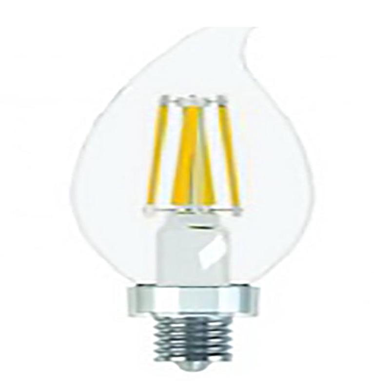 GE Industrial Solutions 31440 LED Bulb, Decorative, 500 Lumens, 5.5 W, CAC Lamp, 60 W Equivalent, E12 Lamp Base, Clear