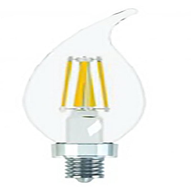 GE Industrial Solutions 31756 LED Bulb, 120 V, 500 Lumens, 5.5 W, CAC Lamp, 60 W Equivalent, E12 Lamp Base, Clear