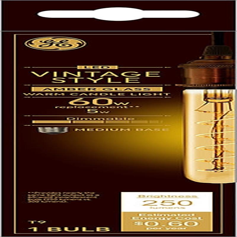 GE Industrial Solutions 36513 LED Bulb, Linear, T9 Lamp, E26 Lamp Base, Dimmable, Amber