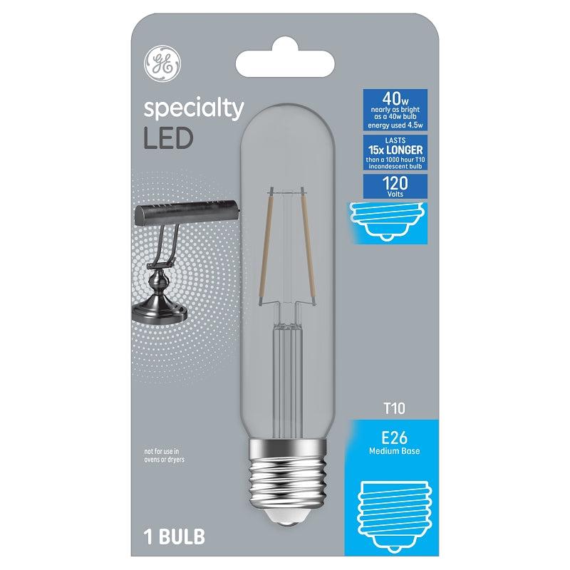 GE 93129003 LED Bulb, T10 Lamp, 40 W Equivalent, E26 Medium Lamp Base, Non-Dimmable, Soft White, 2700 K Color Temp
