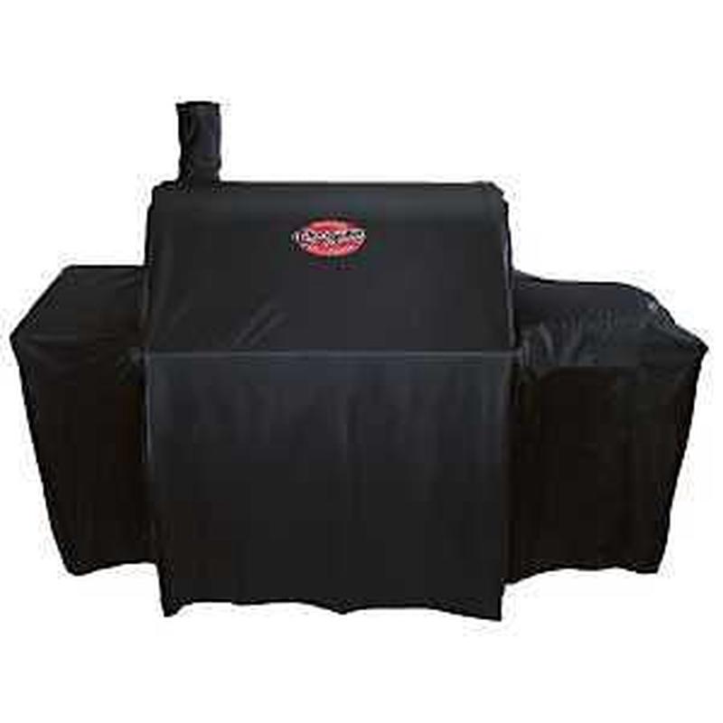 Char-Griller 1655 Grill Cover, 66 in W, 26.2 in D, 49.3 in H, Polyester, Black