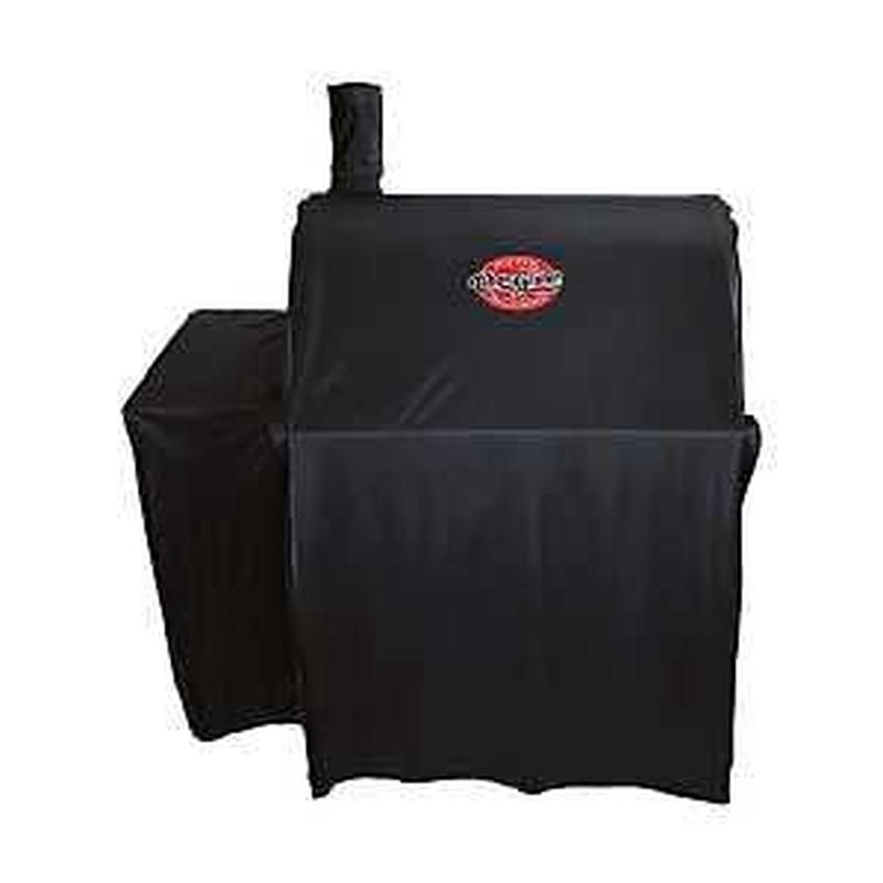 Char-Griller 5555 Grill Cover, 29 in W, 50 in H, Polyester/PVC, Black