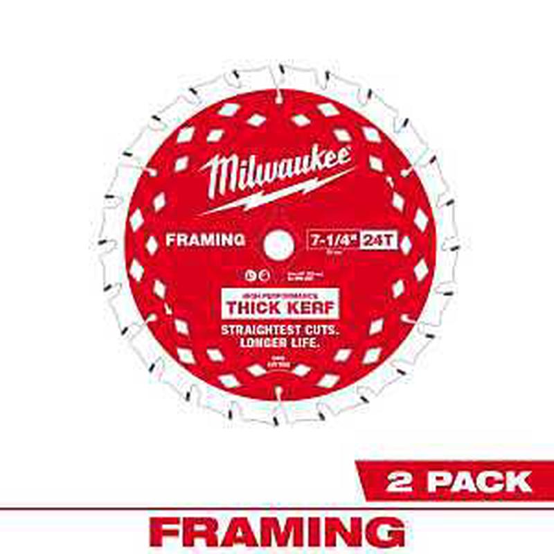 Milwaukee 48-40-0742 Circular Saw Blade, 7-1/4 in Dia, 5/8 in Arbor, 24-Teeth, Carbide Cutting Edge