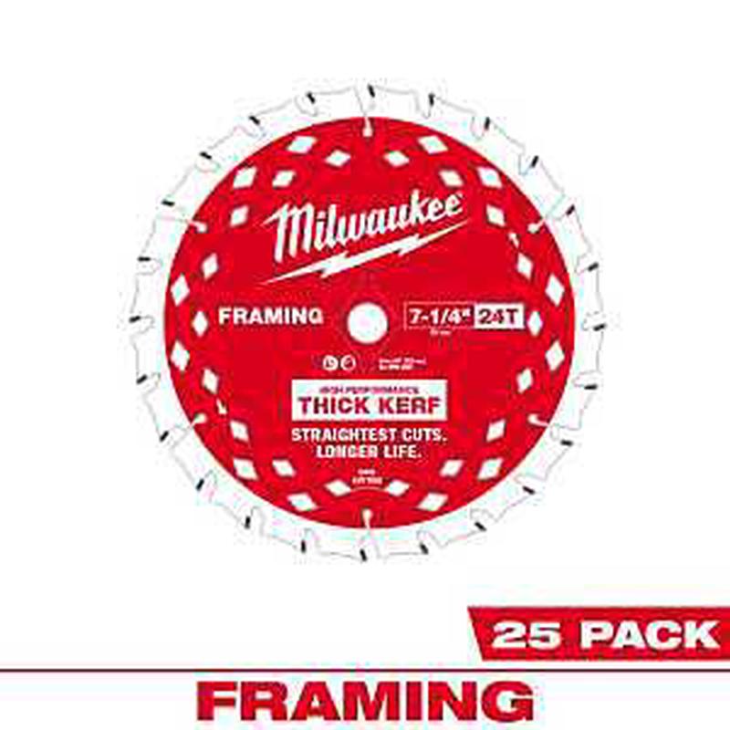 Milwaukee 48-40-2740 Circular Saw Blade, 7-1/4 in Dia, 5/8 in Arbor, 24-Teeth, Carbide Cutting Edge