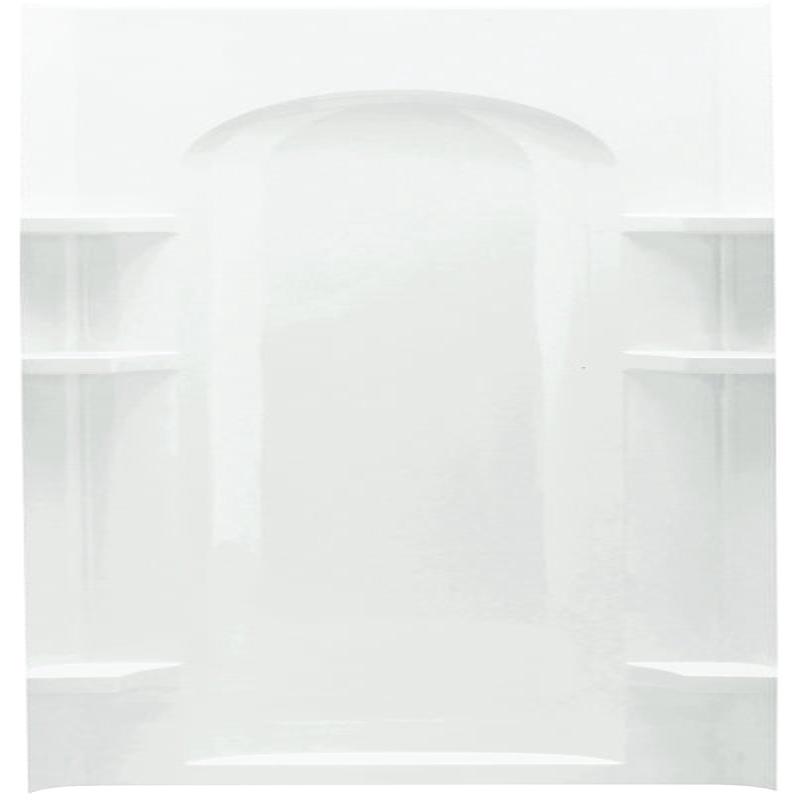 Sterling Ensemble 72202100-0 Shower Back Wall, 72-1/2 in L, 36 in W, Vikrell, High-Gloss, Alcove Installation, White