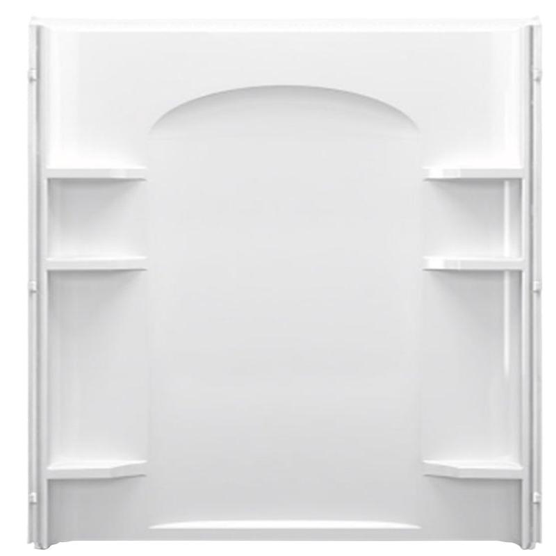 Sterling Ensemble 72222100-0 Shower Back Wall, 72-1/2 in L, 48 in W, Vikrell, High-Gloss, Alcove Installation