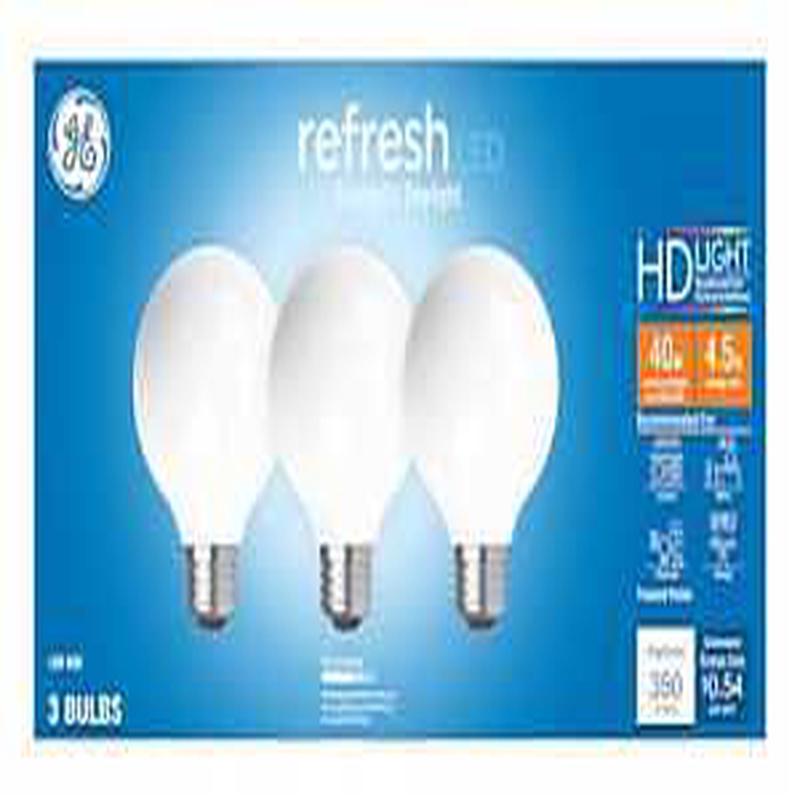 GE Industrial Solutions 43281 LED Bulb, Globe, 350 Lumens, 4.5 W, G25 Lamp, E26 Lamp Base, Dimmable, Frosted, Daylight