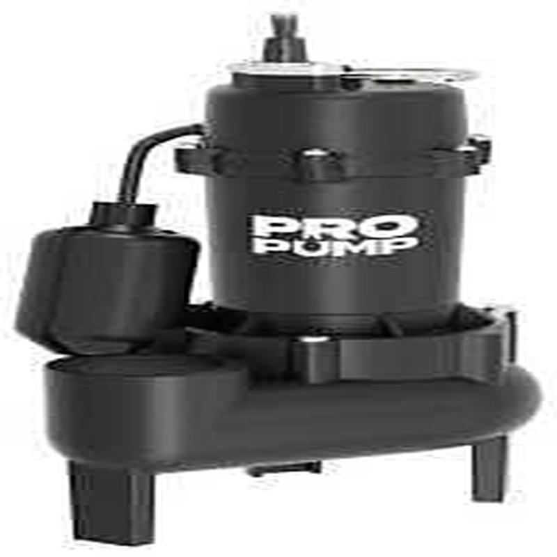 PROPUMP SW05001T Sewage Pump, 1-Phase, 7.4 A, 115 V, 1/2 hp, 2 in Outlet, 18 ft Max Head, 6500 gph, Cast Iron