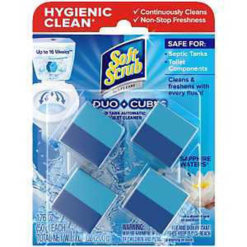 Soft Scrub Duo-Cubes Series 2645868 In-Tank Automatic Toilet Cleaner, 1.76 oz, Sapphire Watters, Dark Blue/Light Blue