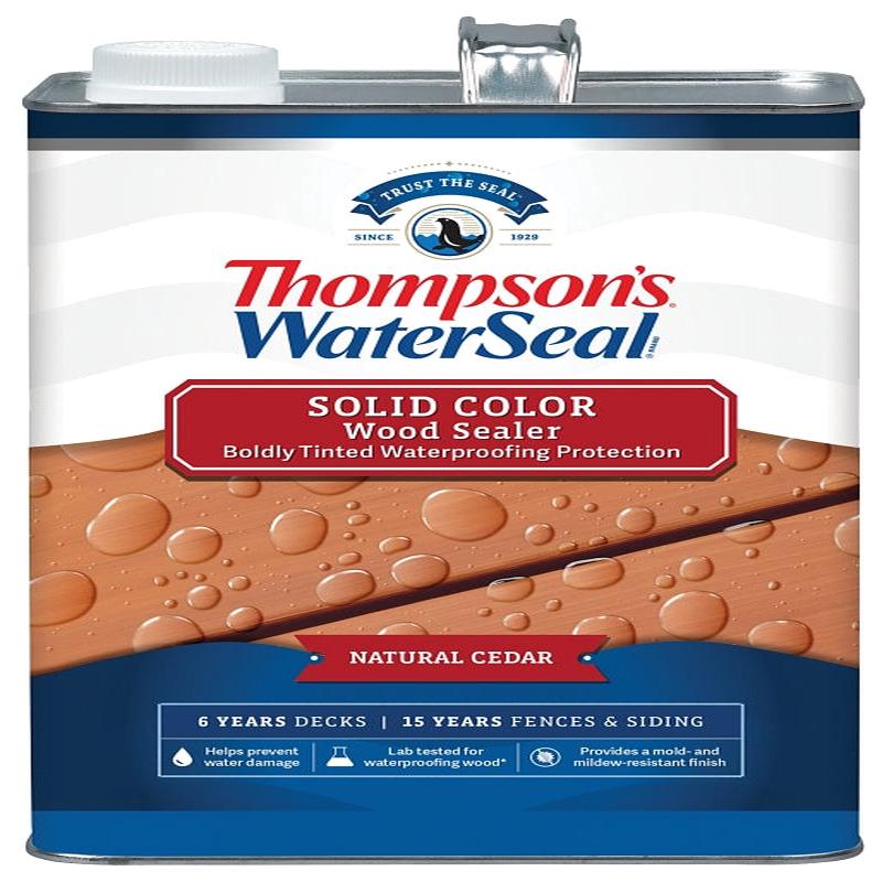 Thompson's WaterSeal TH.093601-16 Wood Sealer, Solid, Liquid, Natural Cedar, 1 gal
