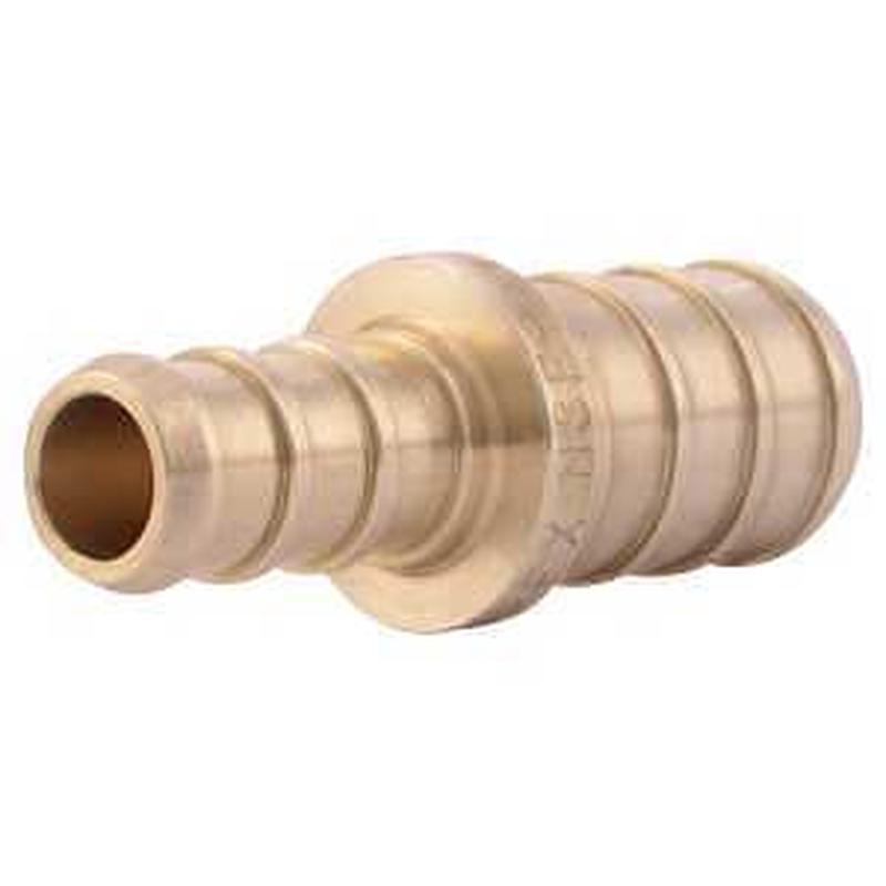 SharkBite UC009LFA Reducing Coupling, 3/8 x 1/2 in, Barb x Crimp, Brass, 80 to 160 psi Pressure