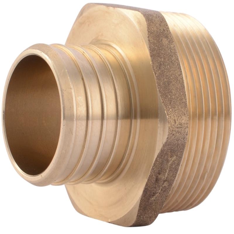 SharkBite UC140LF Pipe Adapter, 1 in, Barb x MNPT, Brass, 80 to 160 psi Pressure