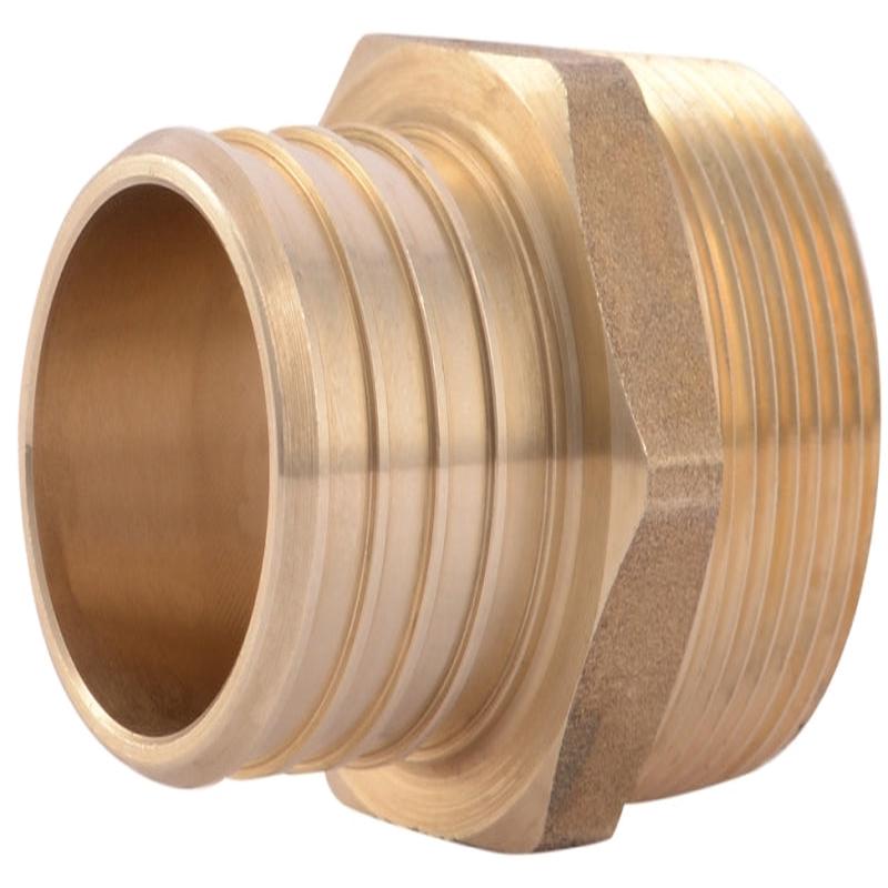 SharkBite UC142LF Pipe Adapter, 1 x 3/4 in, Barb x MNPT, Brass, 80 to 160 psi Pressure