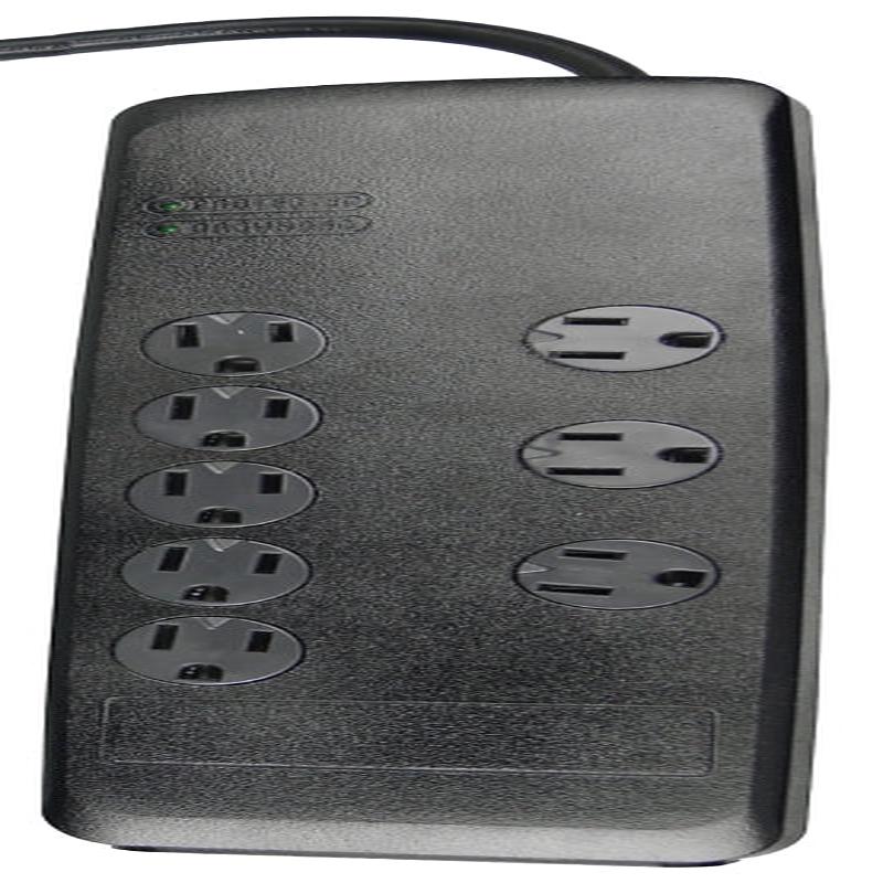 Woods 41618 Surge Protector, 120 VAC, 15 A, 8-Outlet, 3540 J Energy, Black