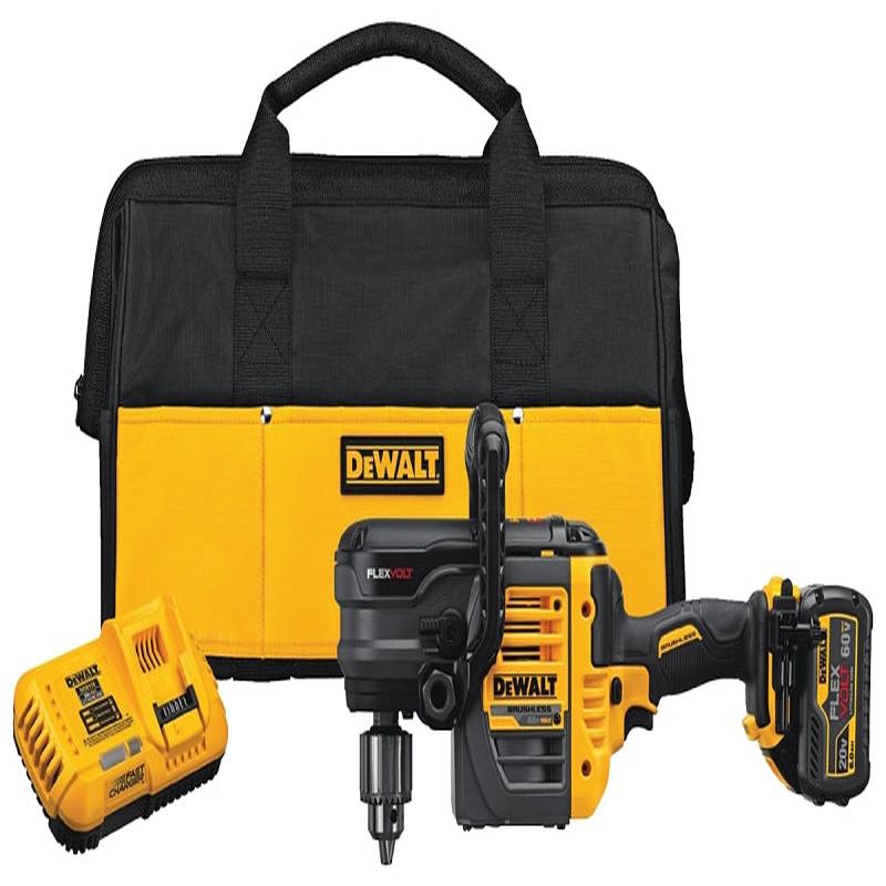 DEWALT DCD460T1 Stud and Joist Drill Kit, Battery Included, 60 V, 1/2 in Chuck, Keyed Chuck