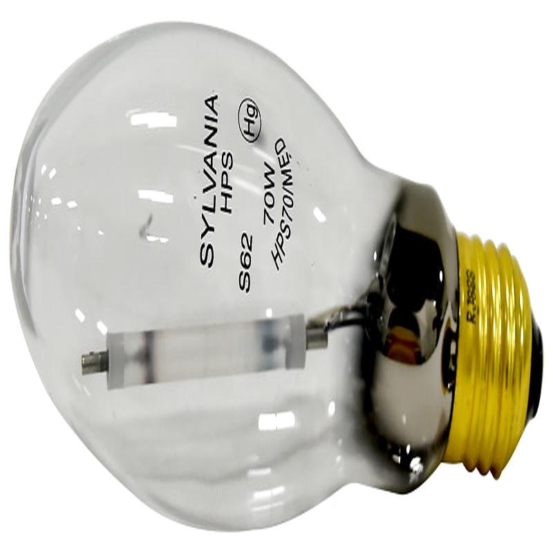 Sylvania 67435 Sodium Lamp, 70 W, Medium E26 Lamp Base, 5350 Lumens, 1900 K Color Temp, 24,000 hr Average Life