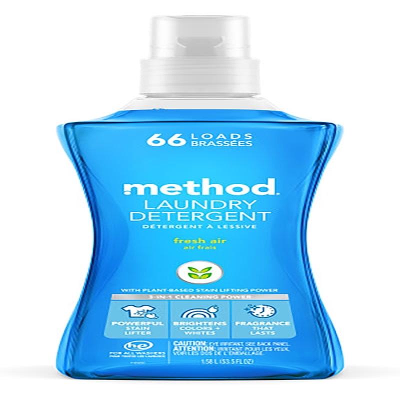 method 1127 Laundry Detergent, 53.5oz Bottle, Liquid, Pleasant