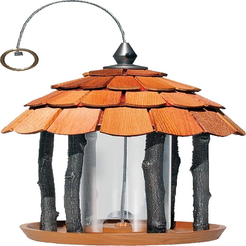 Perky-Pet 50129 Wood Bird Feeder, Gazebo, 2 lb, Fir Wood, Hanging Mounting
