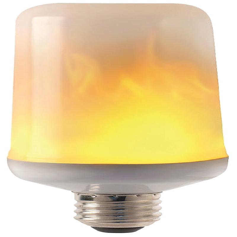 Feit Electric C/FLAME/LED LED Bulb, Specialty, T60 Lamp, E26 Lamp Base, White, Warm White Light, 1500 K Color Temp
