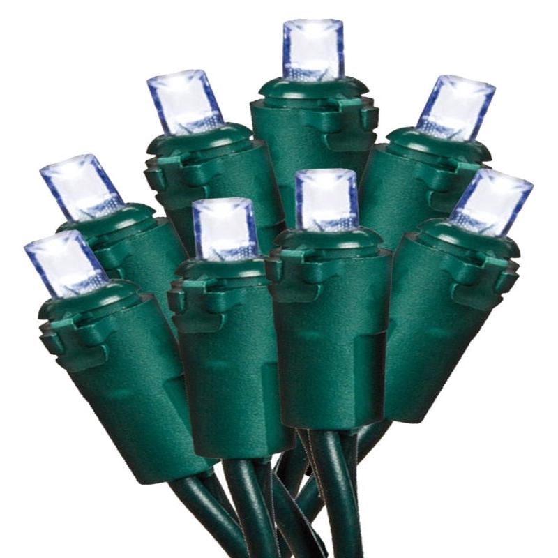 Hometown Holidays U15E302B Light Set, Christmas, 120 V, 4.8 W, 70-Lamp, LED Lamp, Cool White Lamp, 18.58 ft L