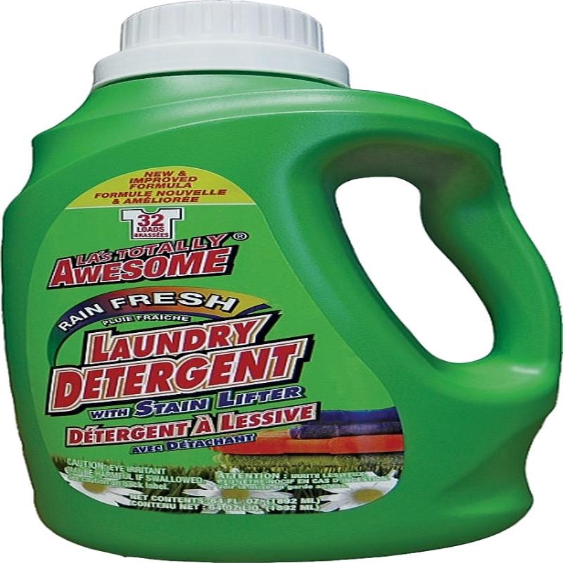 LA's TOTALLY AWESOME 232 Laundry Detergent, 64 oz, Liquid, Rain Fresh