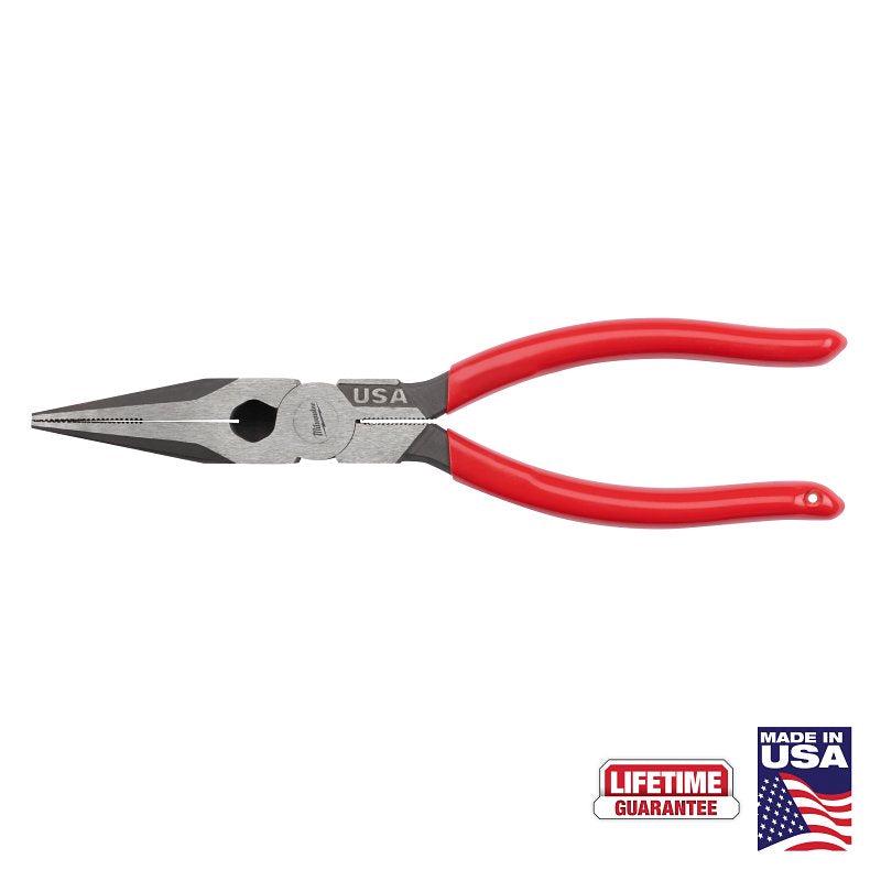 Milwaukee MT505 Nose Pliers, 8.11 in OAL, 2.7 in Jaw Opening, 0.11 in W Tip